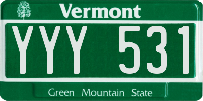 VT license plate YYY531