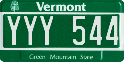 VT license plate YYY544