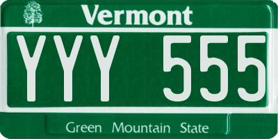 VT license plate YYY555