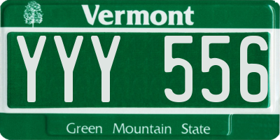VT license plate YYY556