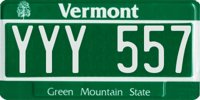 VT license plate YYY557