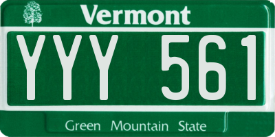 VT license plate YYY561
