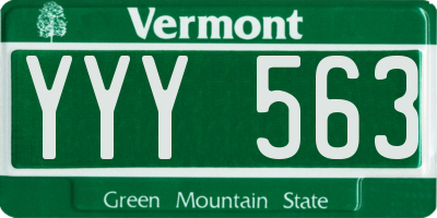 VT license plate YYY563