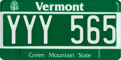 VT license plate YYY565