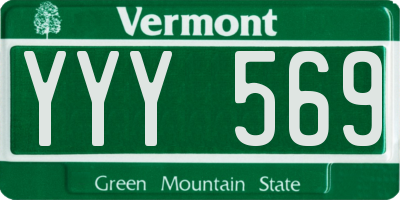 VT license plate YYY569