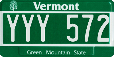 VT license plate YYY572