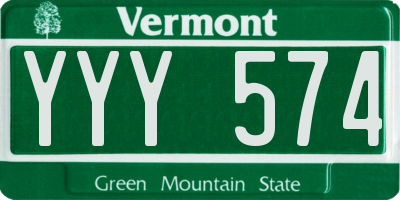 VT license plate YYY574