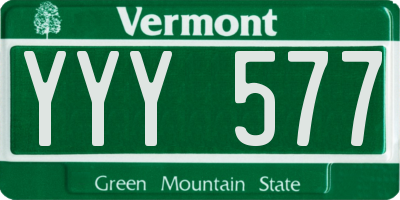 VT license plate YYY577