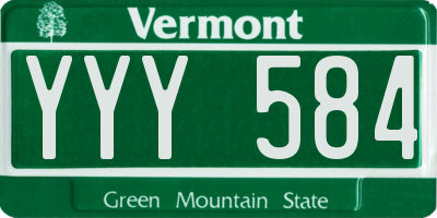 VT license plate YYY584