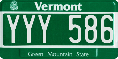 VT license plate YYY586