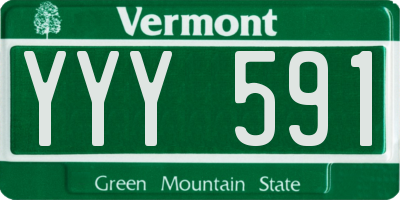 VT license plate YYY591