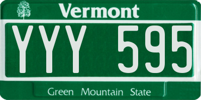 VT license plate YYY595