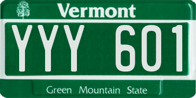 VT license plate YYY601