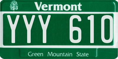 VT license plate YYY610