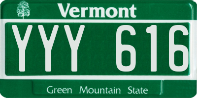 VT license plate YYY616