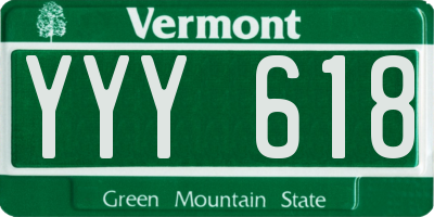 VT license plate YYY618