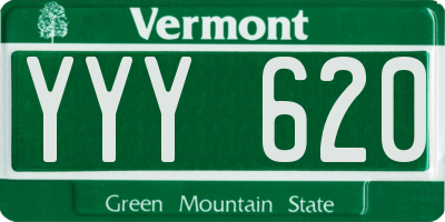 VT license plate YYY620