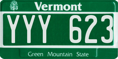 VT license plate YYY623