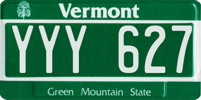 VT license plate YYY627