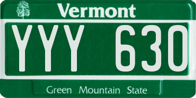 VT license plate YYY630