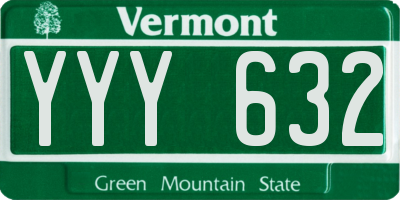 VT license plate YYY632