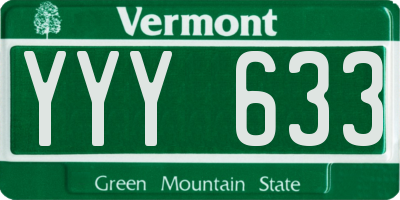 VT license plate YYY633