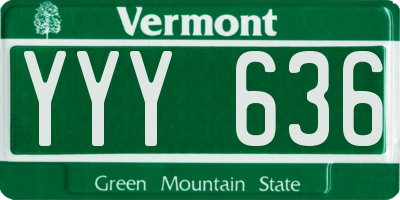 VT license plate YYY636