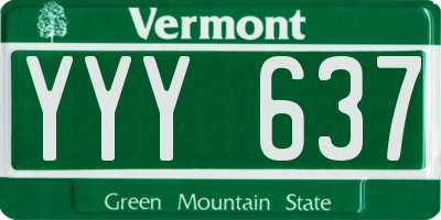 VT license plate YYY637