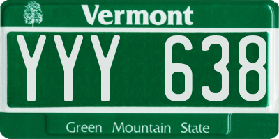 VT license plate YYY638