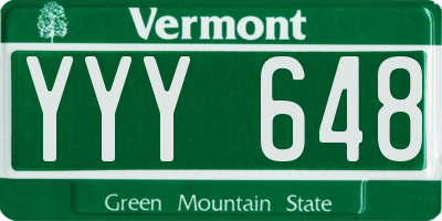 VT license plate YYY648