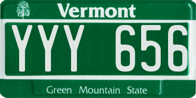 VT license plate YYY656