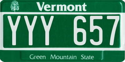 VT license plate YYY657