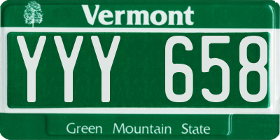 VT license plate YYY658