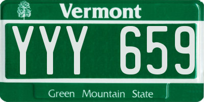 VT license plate YYY659