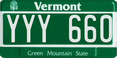 VT license plate YYY660
