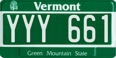 VT license plate YYY661