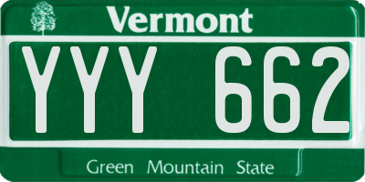 VT license plate YYY662