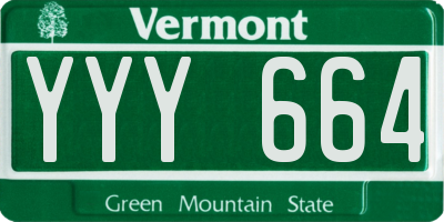 VT license plate YYY664