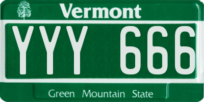 VT license plate YYY666