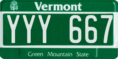 VT license plate YYY667