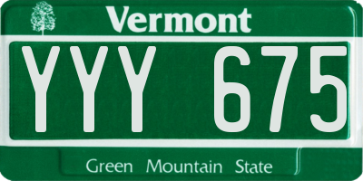VT license plate YYY675