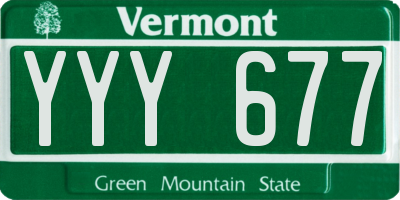 VT license plate YYY677