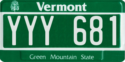 VT license plate YYY681