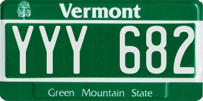 VT license plate YYY682