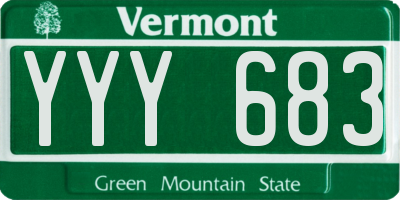 VT license plate YYY683