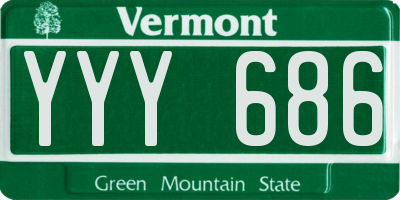 VT license plate YYY686