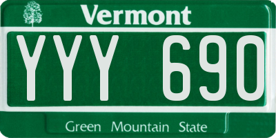 VT license plate YYY690