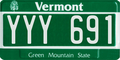 VT license plate YYY691