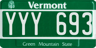 VT license plate YYY693