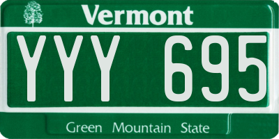 VT license plate YYY695